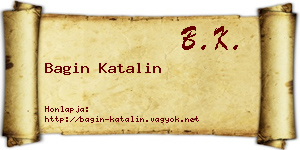Bagin Katalin névjegykártya